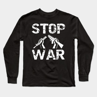 Stop War Broken Gun - White Design for Peace Loving People Long Sleeve T-Shirt